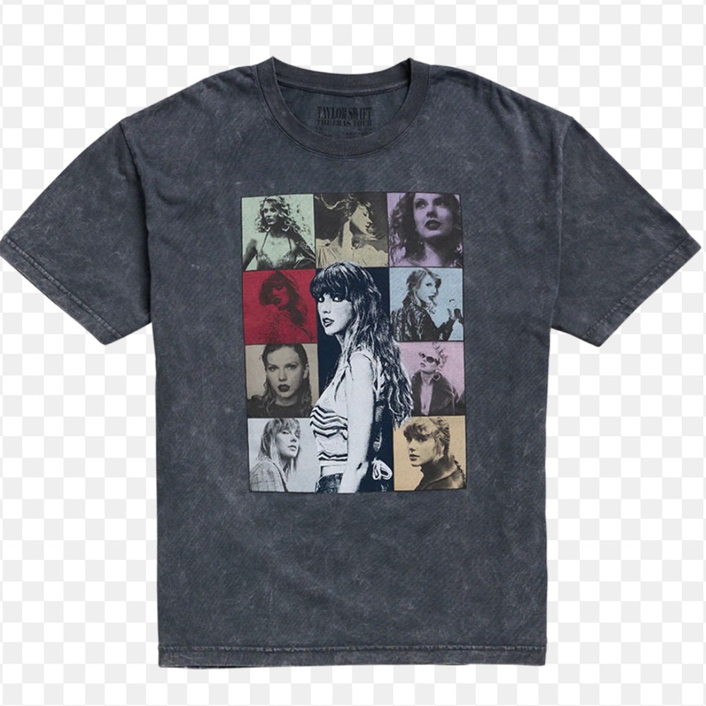 Taylor Swift the eras 2023 tour merchandise short sleeve mineral wash grey LG